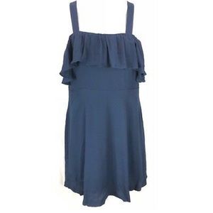 Madewell Navy Ruffle Dress